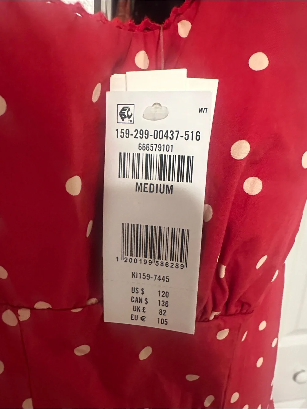 Red Polka Dot Sleeveless Midi Dress Brand New - Picture 2 of 4